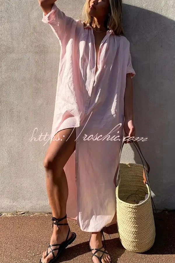 A Simple Concept Maxi Shirt Dress