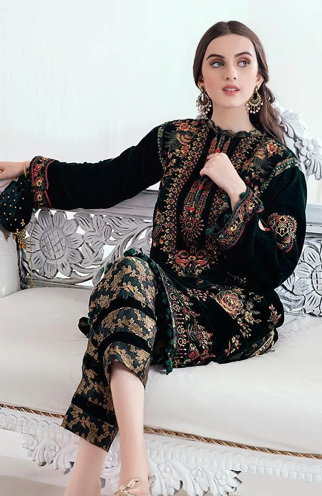 Al Zohaib Velveto Embroidered Velvet Shirt '21 – AZV-21-02