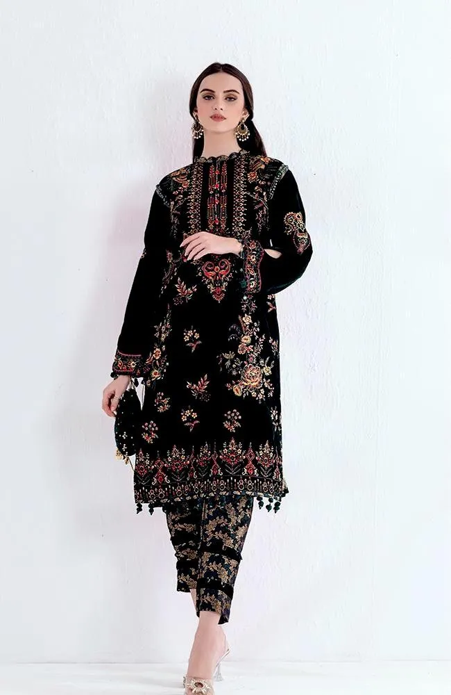 Al Zohaib Velveto Embroidered Velvet Shirt '21 – AZV-21-02