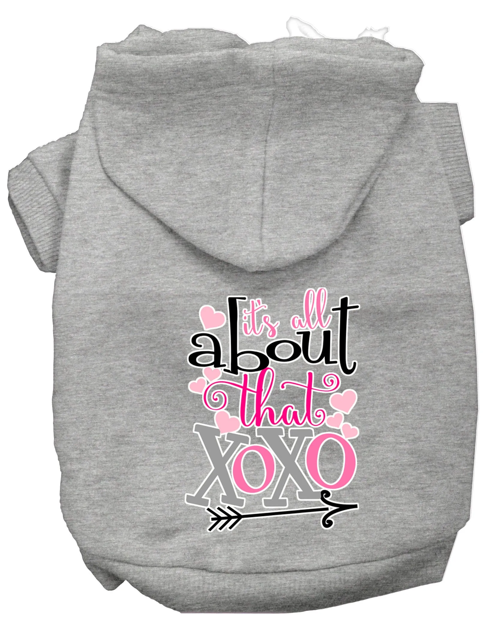 All About That Xoxo Screen Print Dog Hoodie Grey Xxl