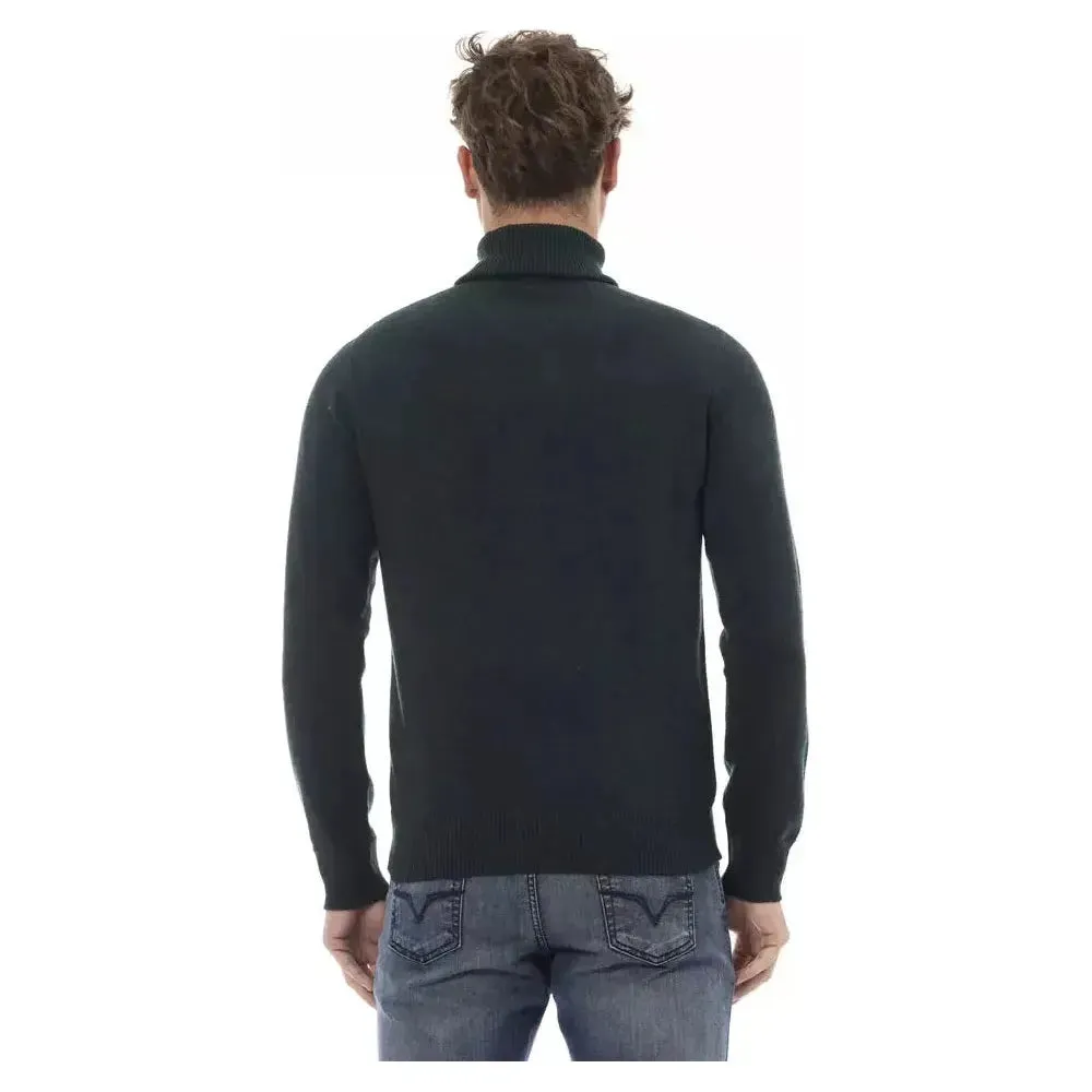 Alpha Studio Green Wool Men Sweater