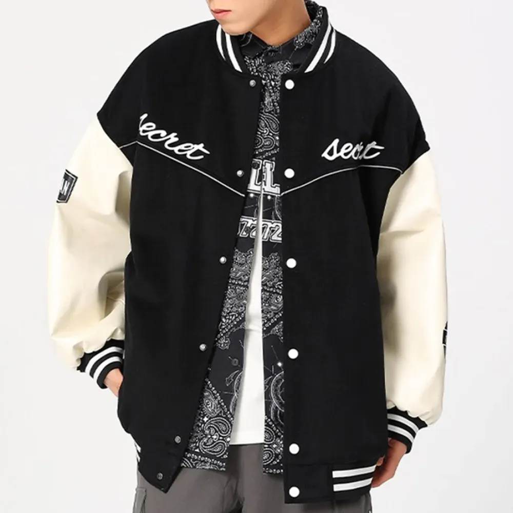 “American Paneled Leather Embroidery” Jacket