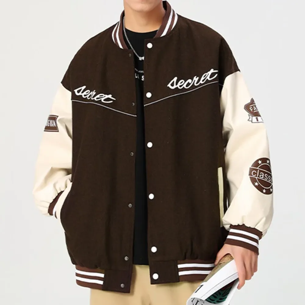 “American Paneled Leather Embroidery” Jacket