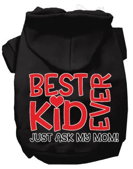 Ask My Mom Screen Print Dog Hoodie Black Xl