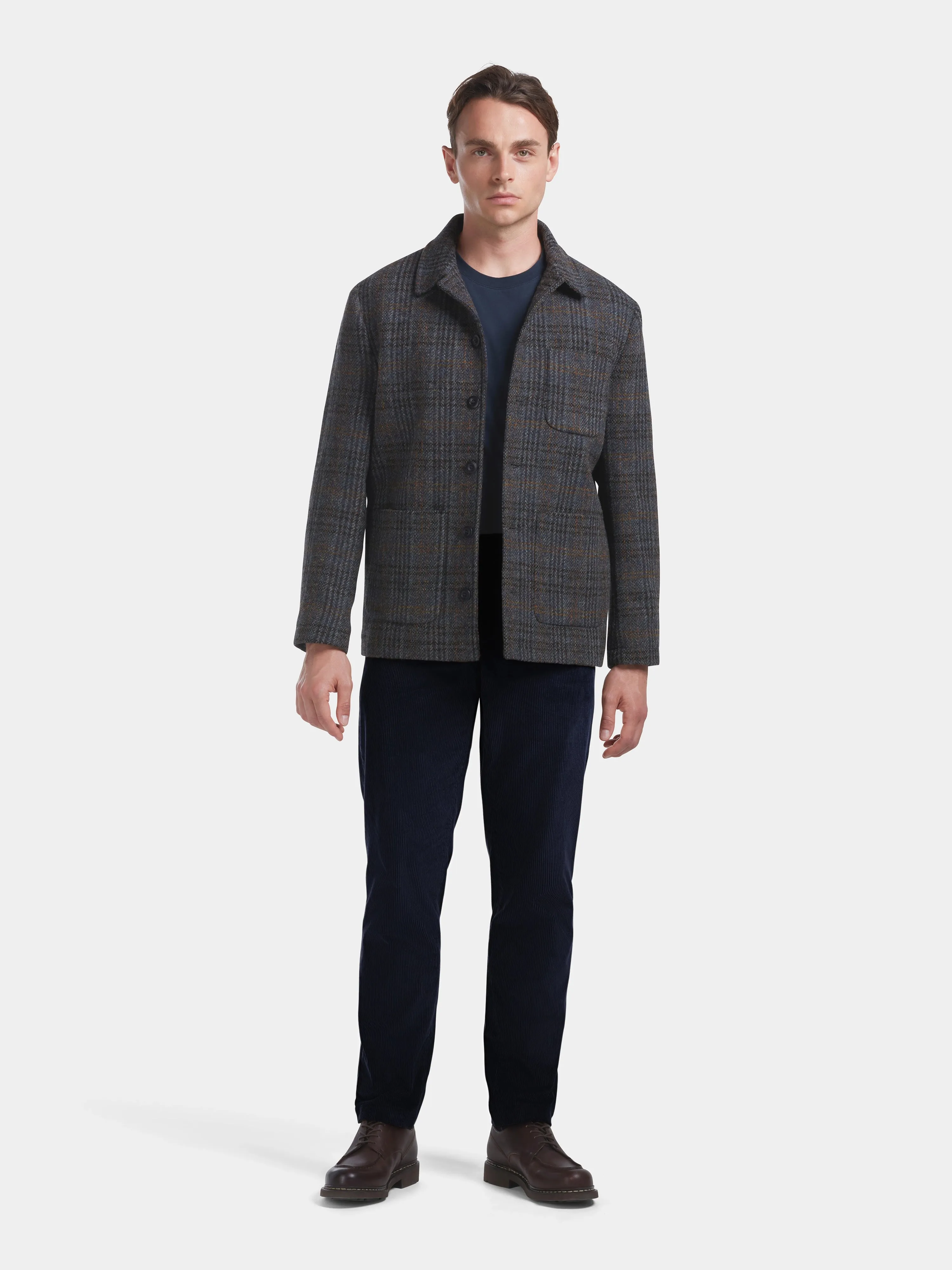 Blue Check Harris Tweed Chore Jacket