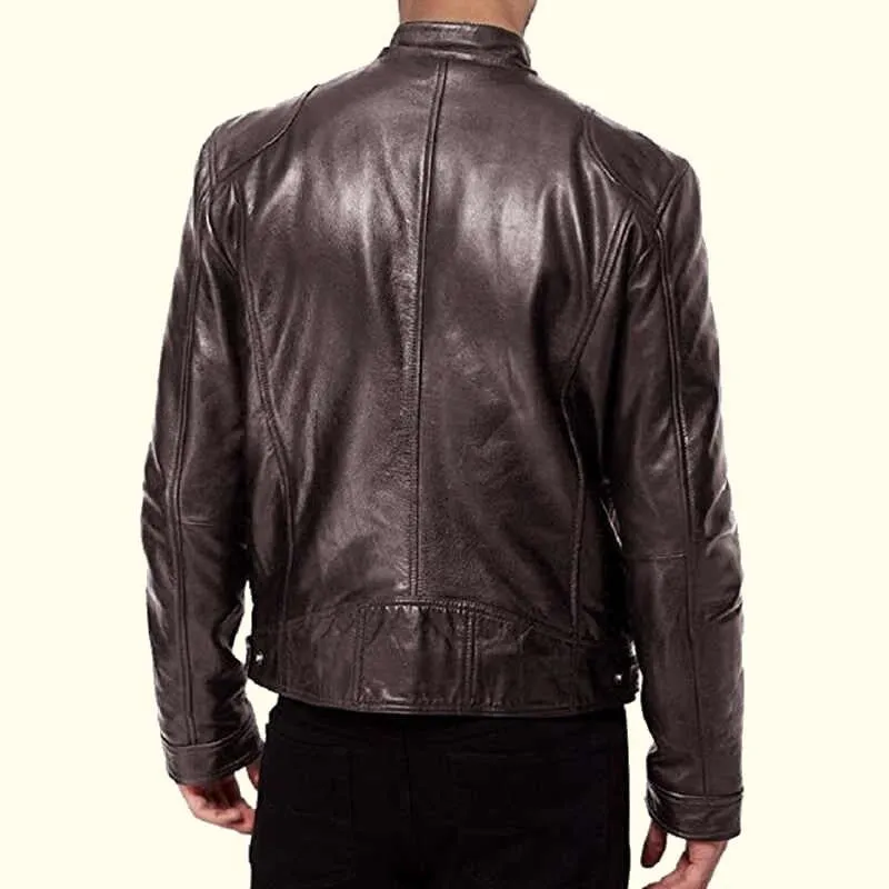 Brown Moto Leather Jacket