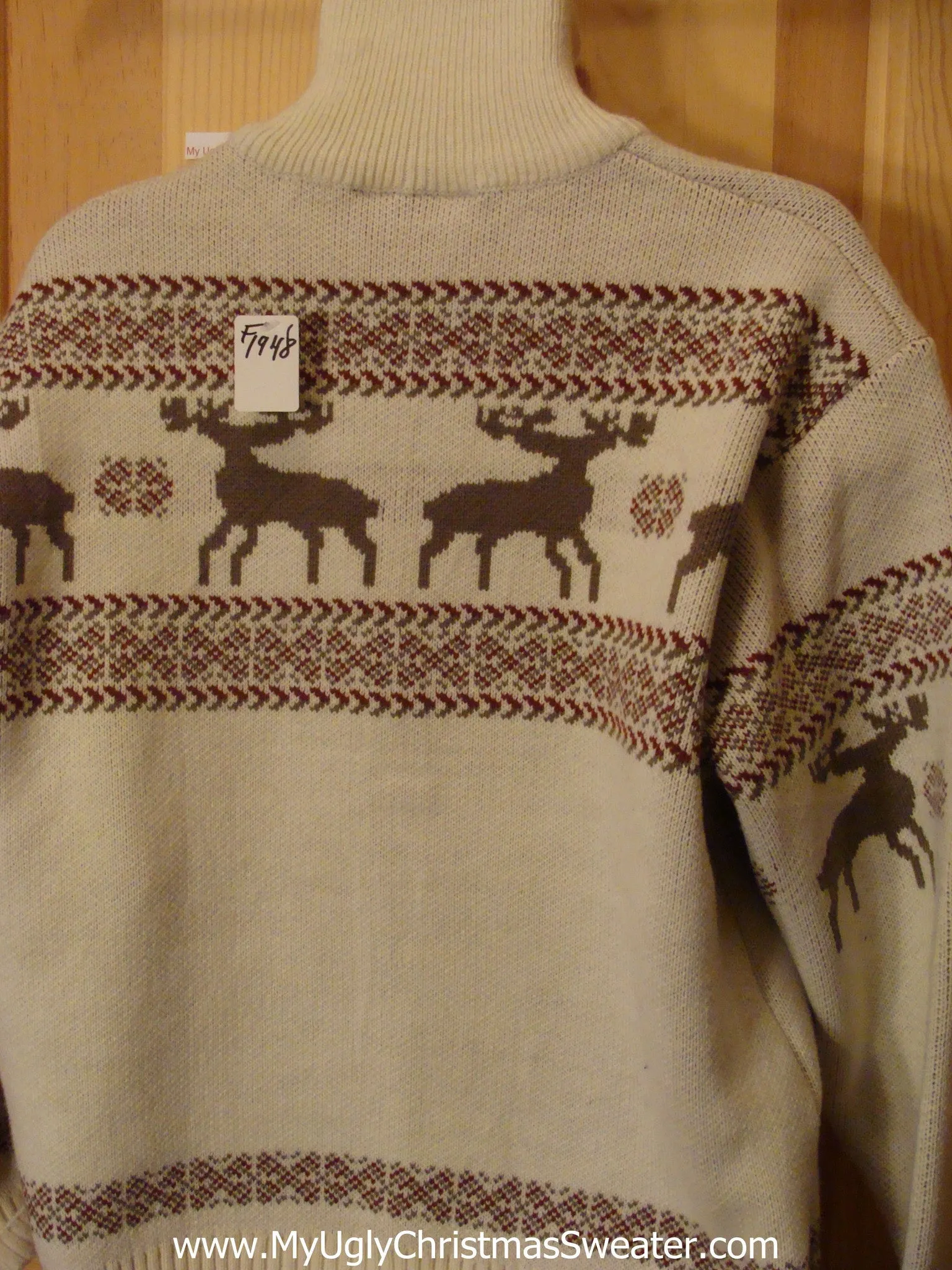 Christmas Sweater Vintage Reindeer Front and Back