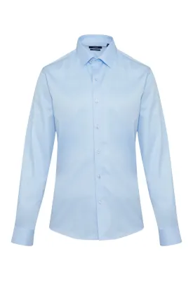 Comfort Fit Long Sleeve 100% Cotton Light Blue Dress Shirt