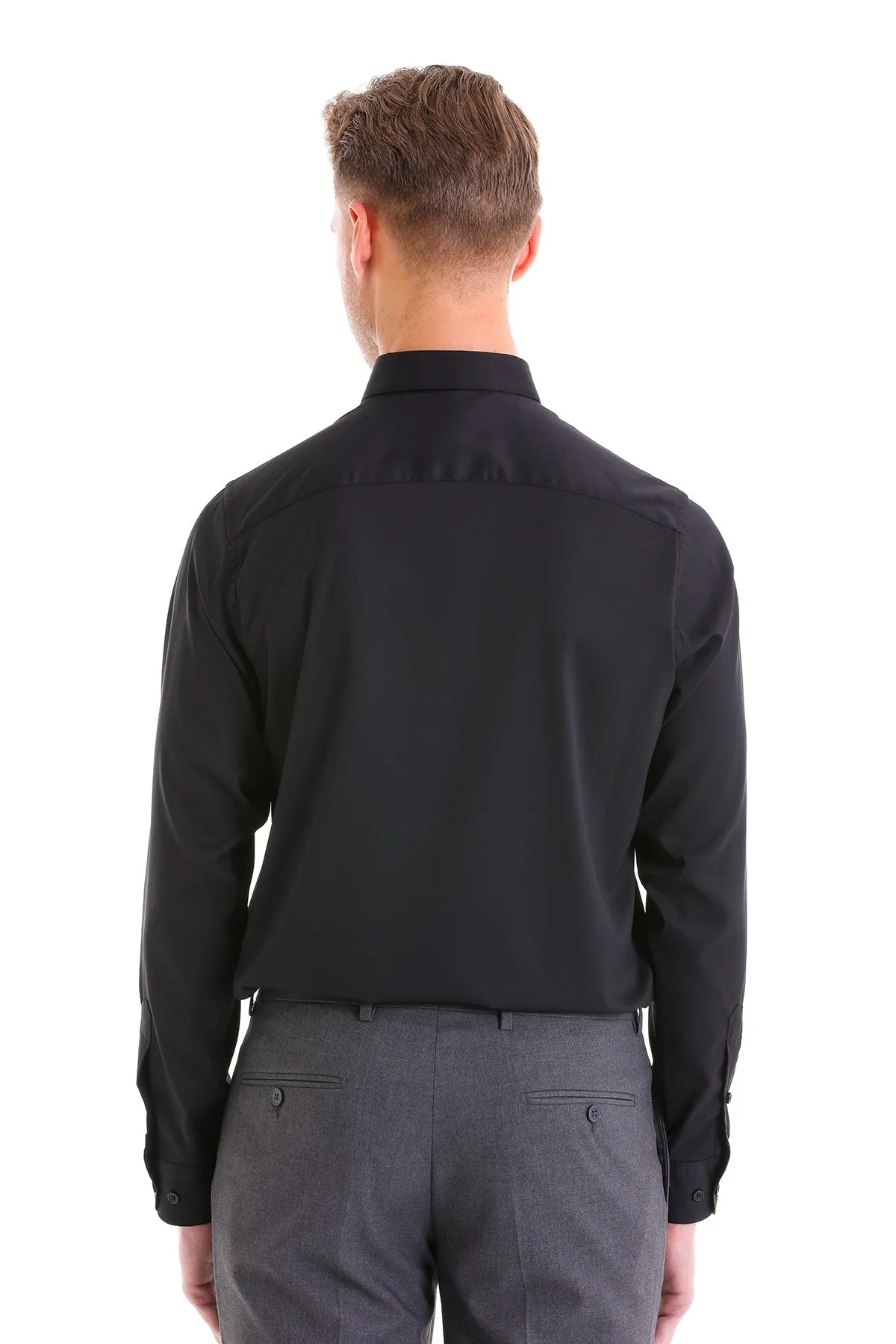 Comfort Fit Long Sleeve Black Casual Shirt