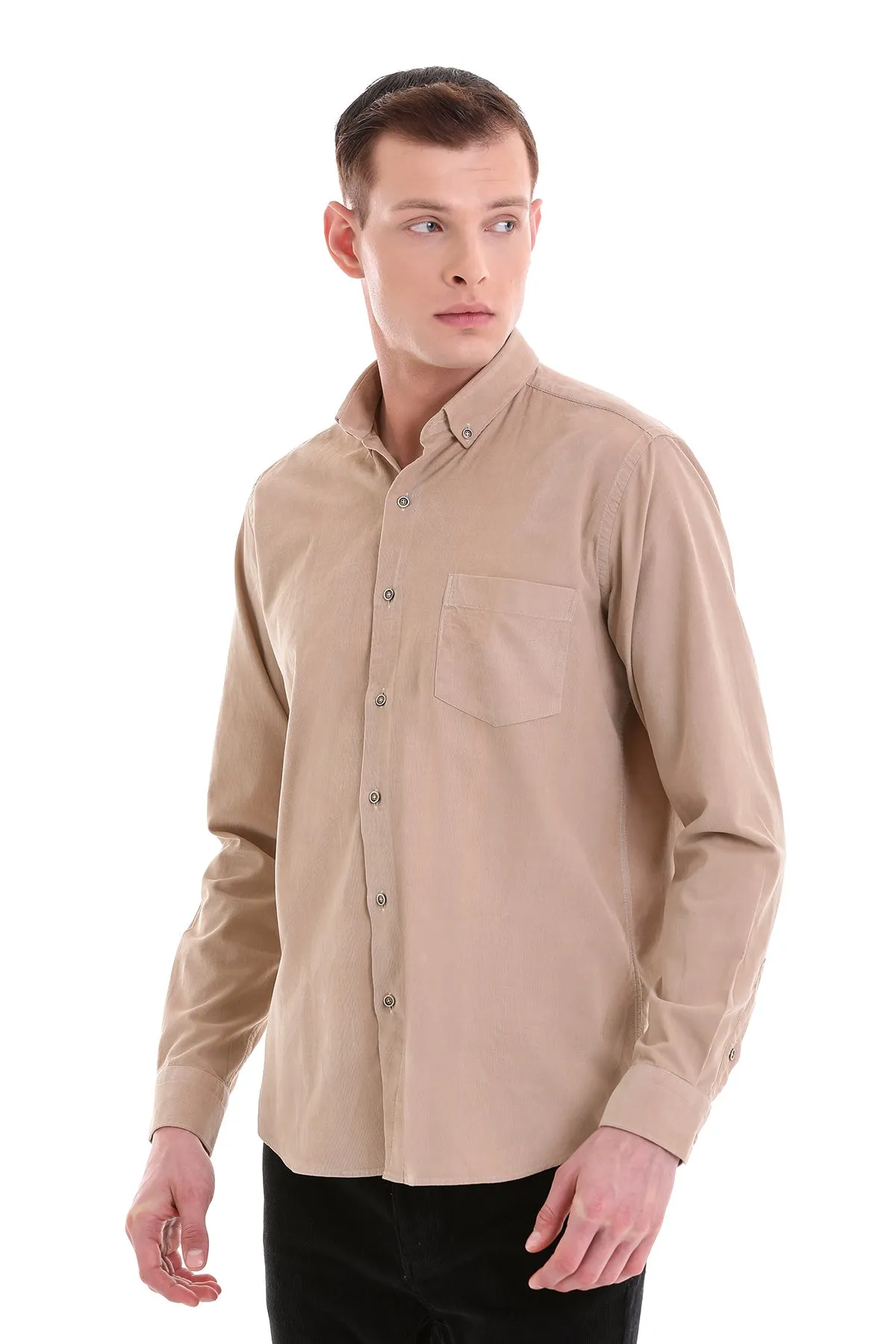 Comfort Fit Long Sleeve Cotton Mink Dress Shirt