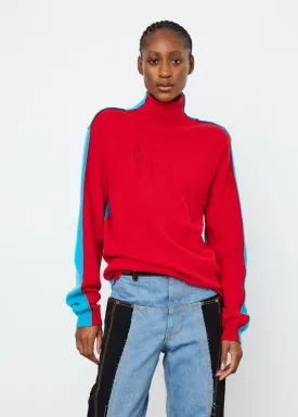 Contrast Turtleneck Sweater