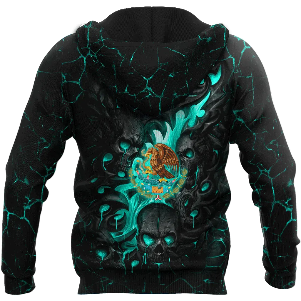 Coolspod Mexico Skull 3D Hoodie For Men And Women, Skull Mexican Hoodie