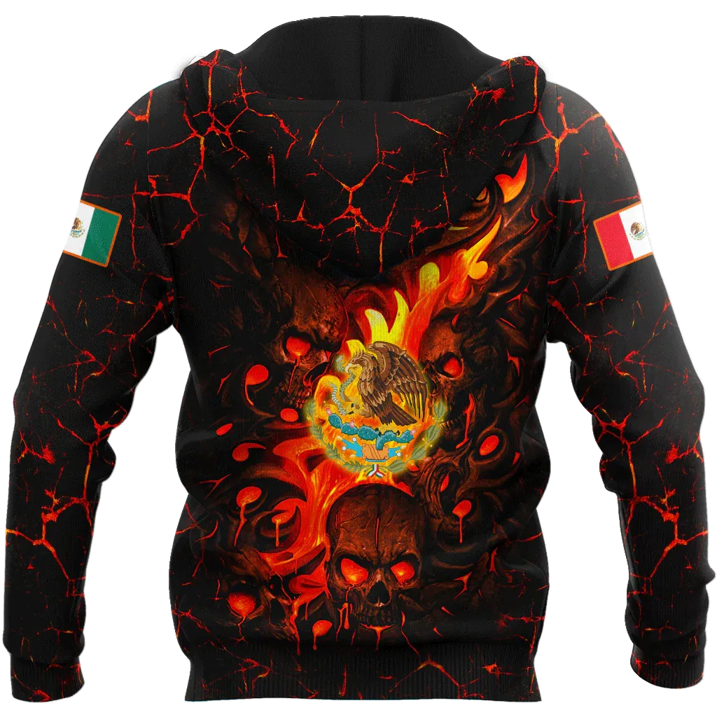 Coolspod Mexico Skull 3D Hoodie For Men And Women, Skull Mexican Hoodie