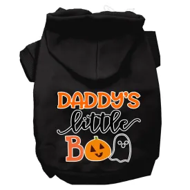 Daddy's Little Boo Screen Print Dog Hoodie Black Xxl