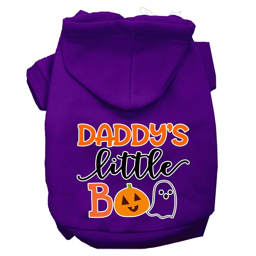 Daddy's Little Boo Screen Print Dog Hoodie Purple Xxl