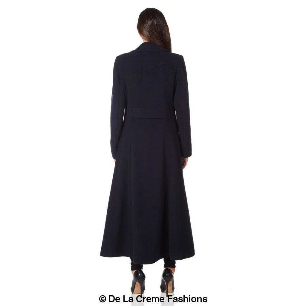 De La Creme Women's Wool and Cashmere Blend Maxi Coat (2004-WOOL)