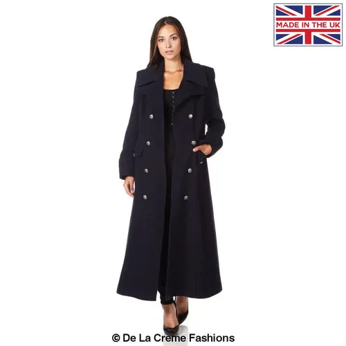 De La Creme Women's Wool and Cashmere Blend Maxi Coat (2004-WOOL)