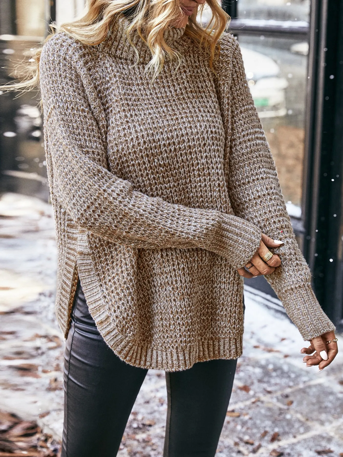 Desert Sand Turtleneck Sweater