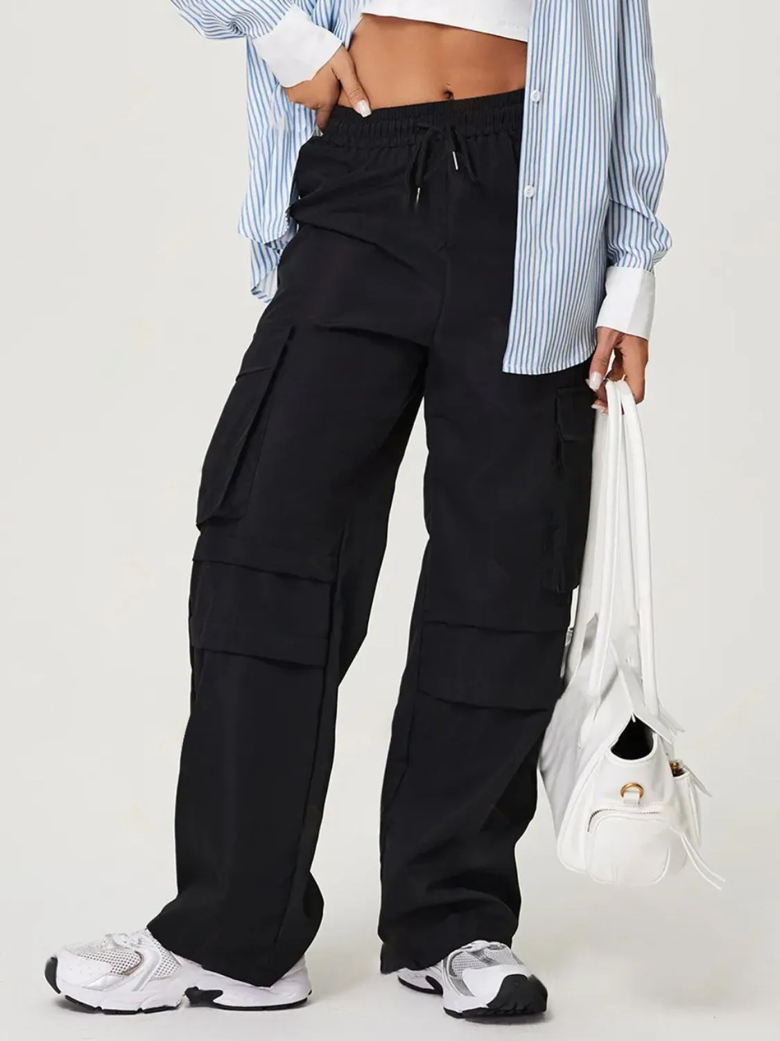 Drawstring Wide Leg Pants