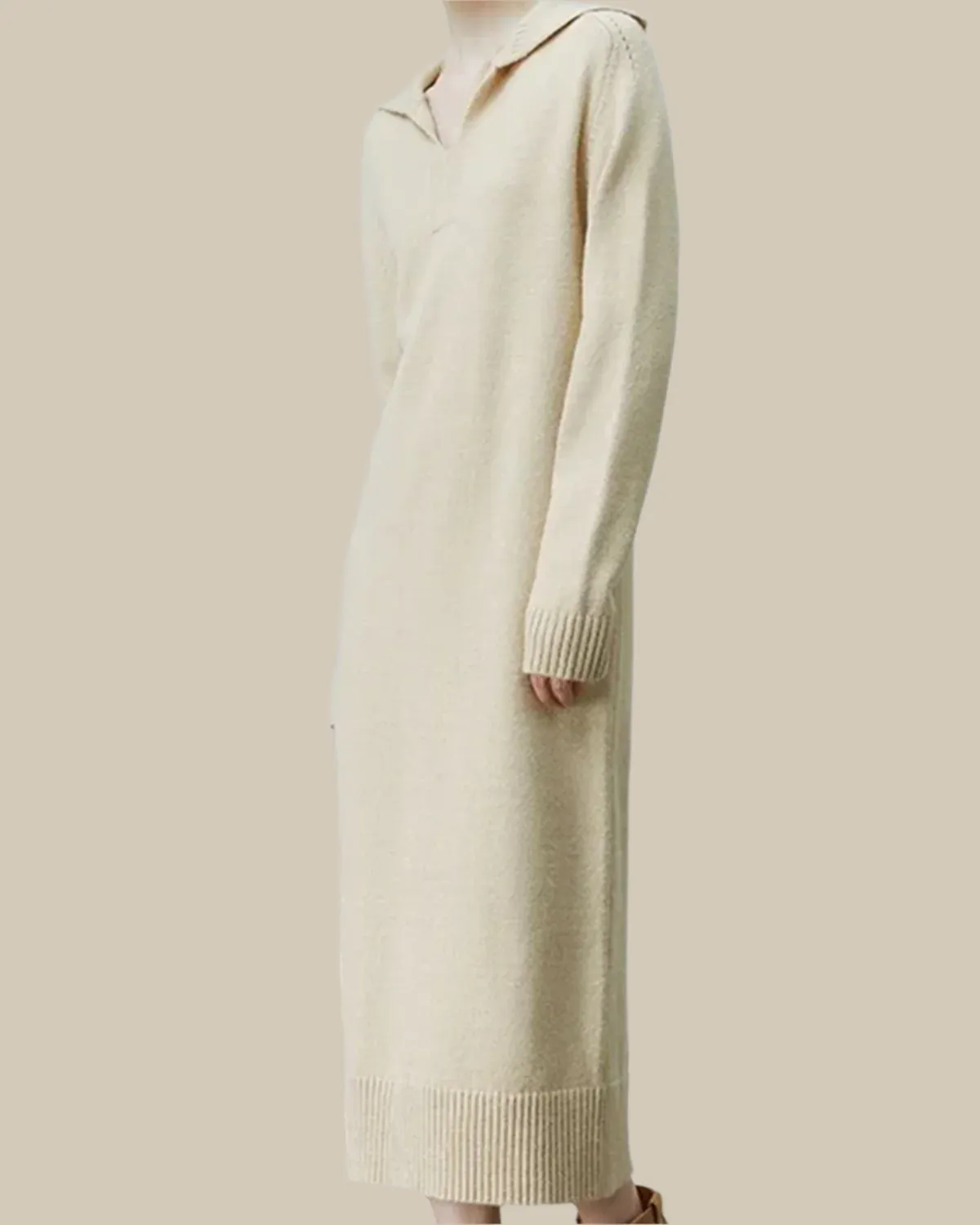 Elowen Knitted V-Neck Long Dress