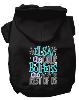 Elsa, The Cold Screen Print Dog Hoodie Black M