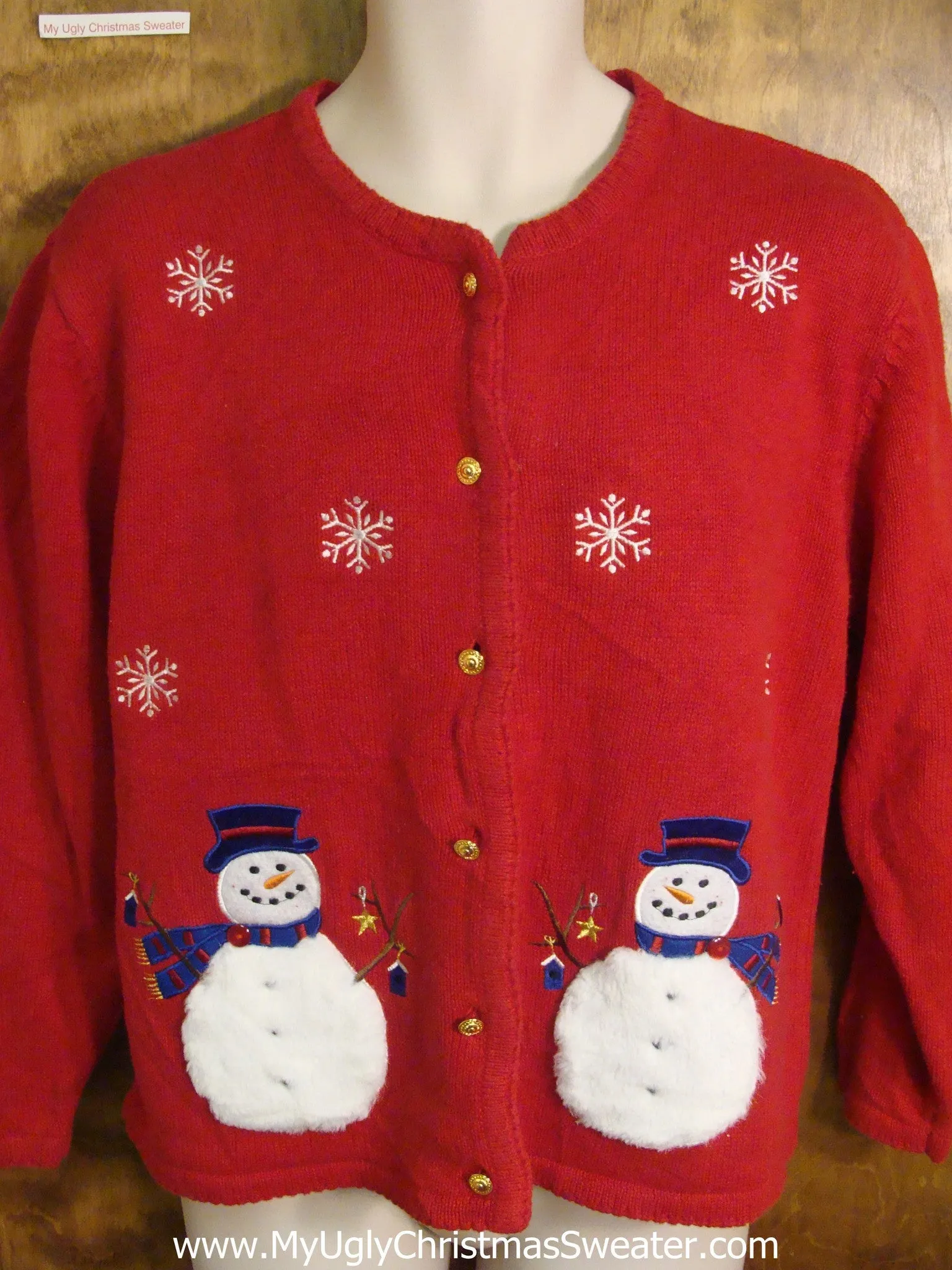 Festive Snowmen and Snowflakes Ugly Xmas Sweater