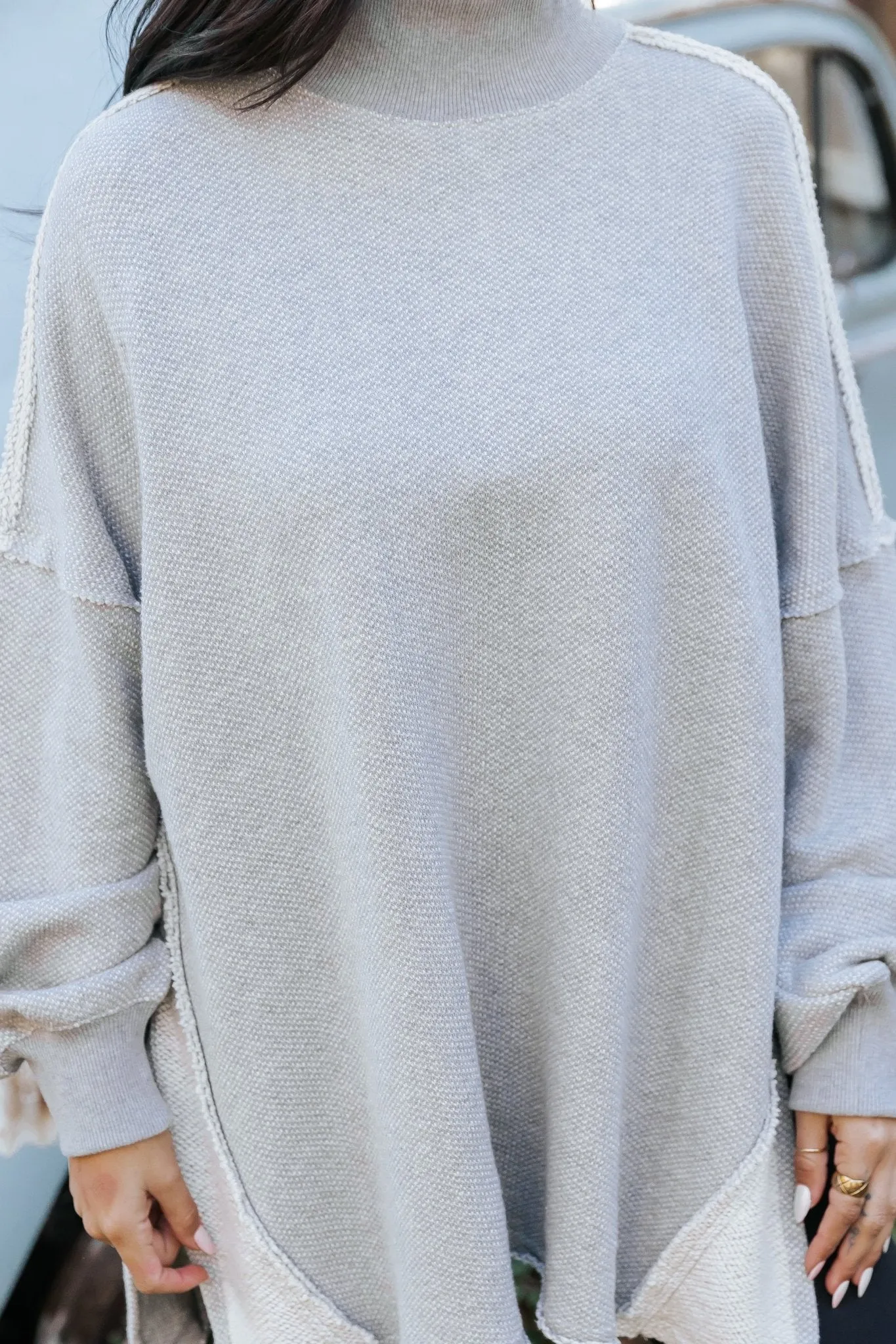 Free People Wonderful Grey Pullover