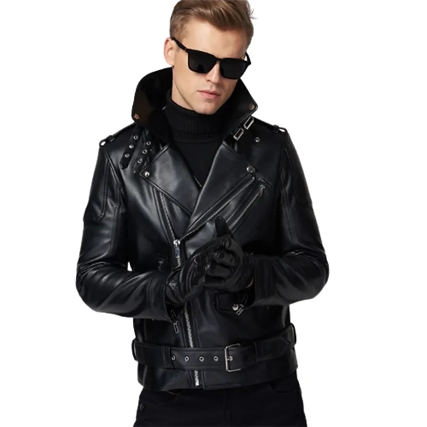 Funki Buys | Jackets | Men's Premium Faux Leather Biker Jacket