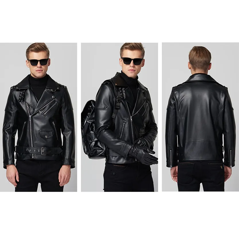 Funki Buys | Jackets | Men's Premium Faux Leather Biker Jacket