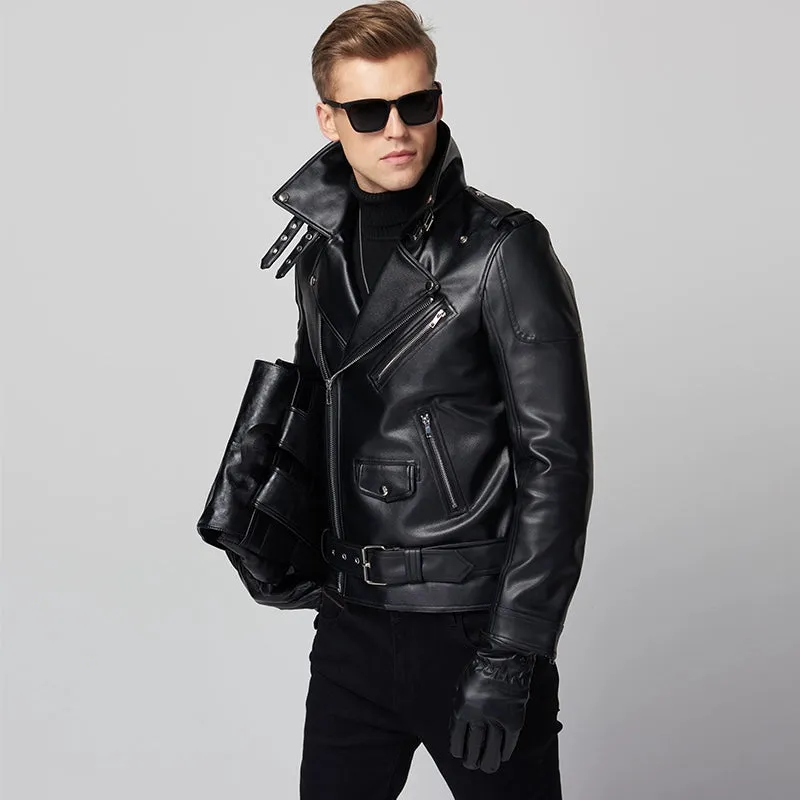 Funki Buys | Jackets | Men's Premium Faux Leather Biker Jacket