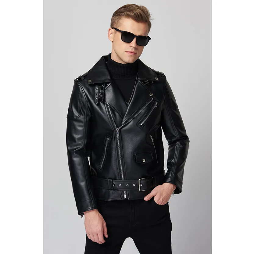 Funki Buys | Jackets | Men's Premium Faux Leather Biker Jacket