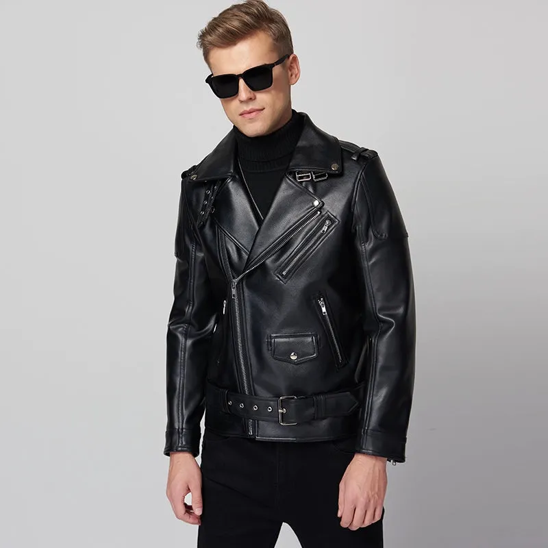 Funki Buys | Jackets | Men's Premium Faux Leather Biker Jacket