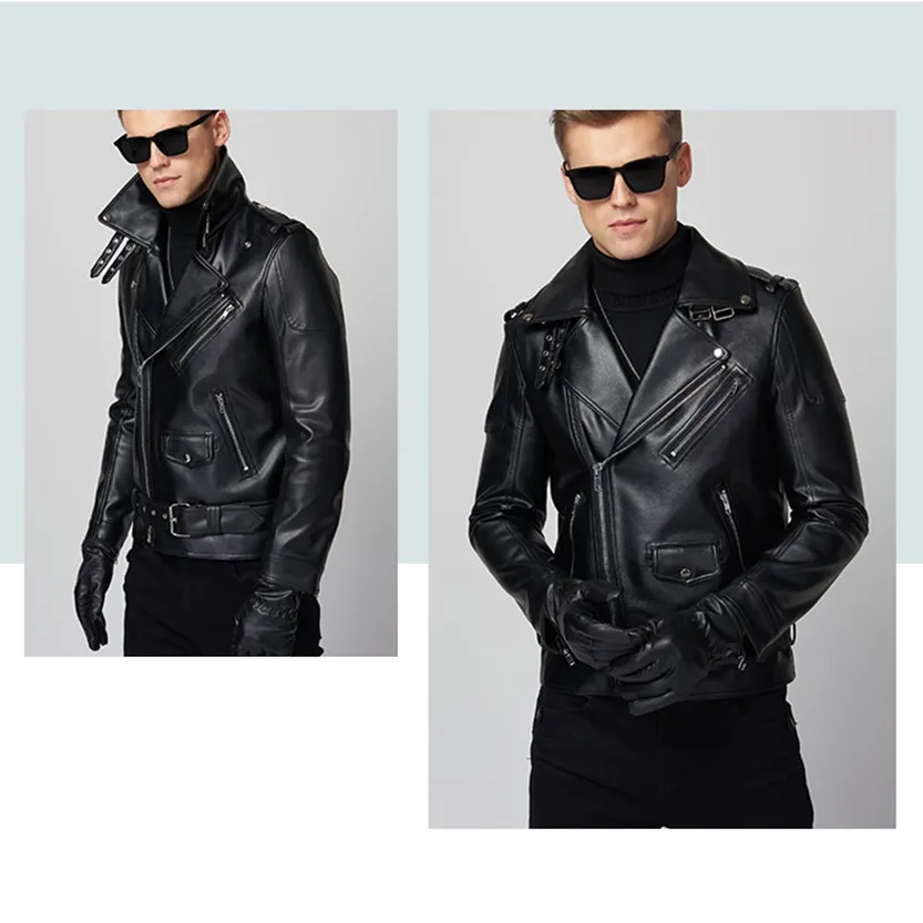 Funki Buys | Jackets | Men's Premium Faux Leather Biker Jacket