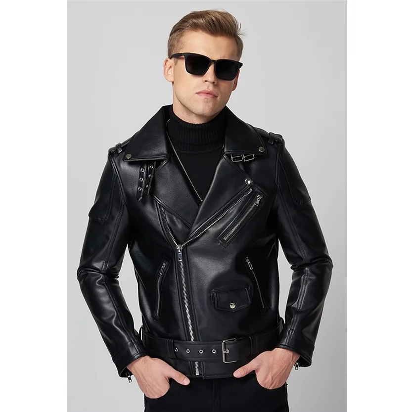 Funki Buys | Jackets | Men's Premium Faux Leather Biker Jacket