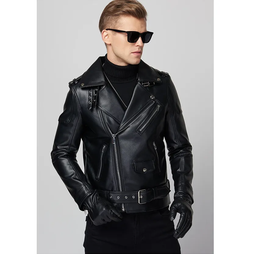 Funki Buys | Jackets | Men's Premium Faux Leather Biker Jacket