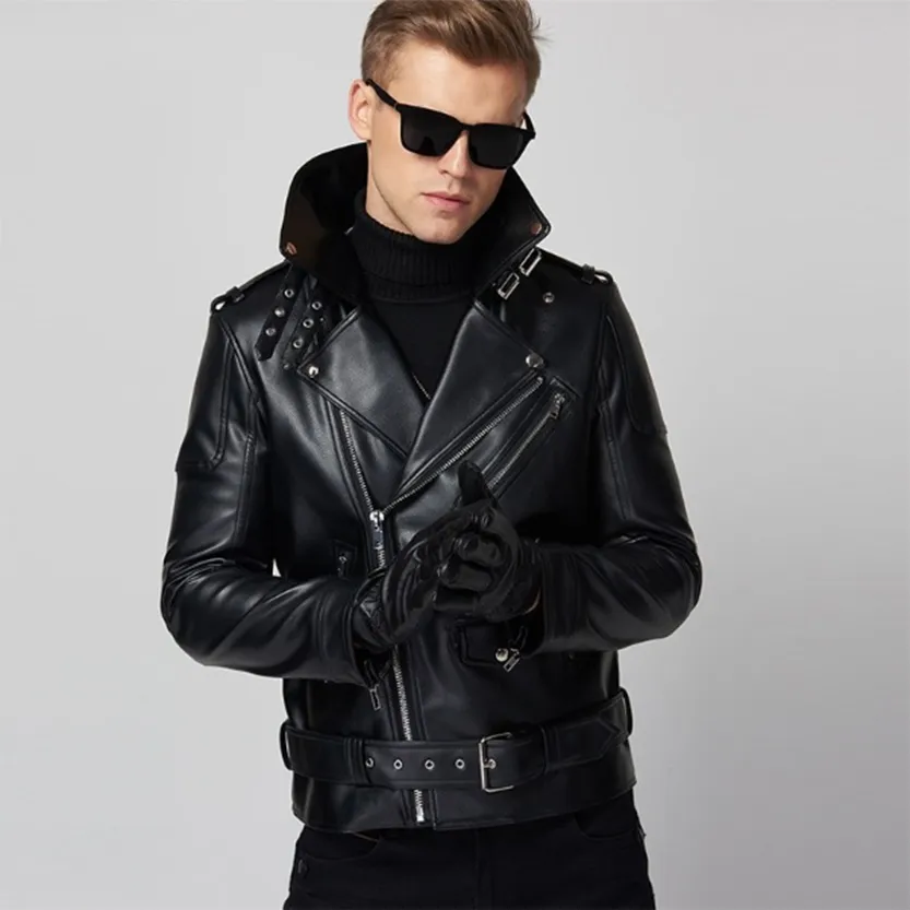 Funki Buys | Jackets | Men's Premium Faux Leather Biker Jacket