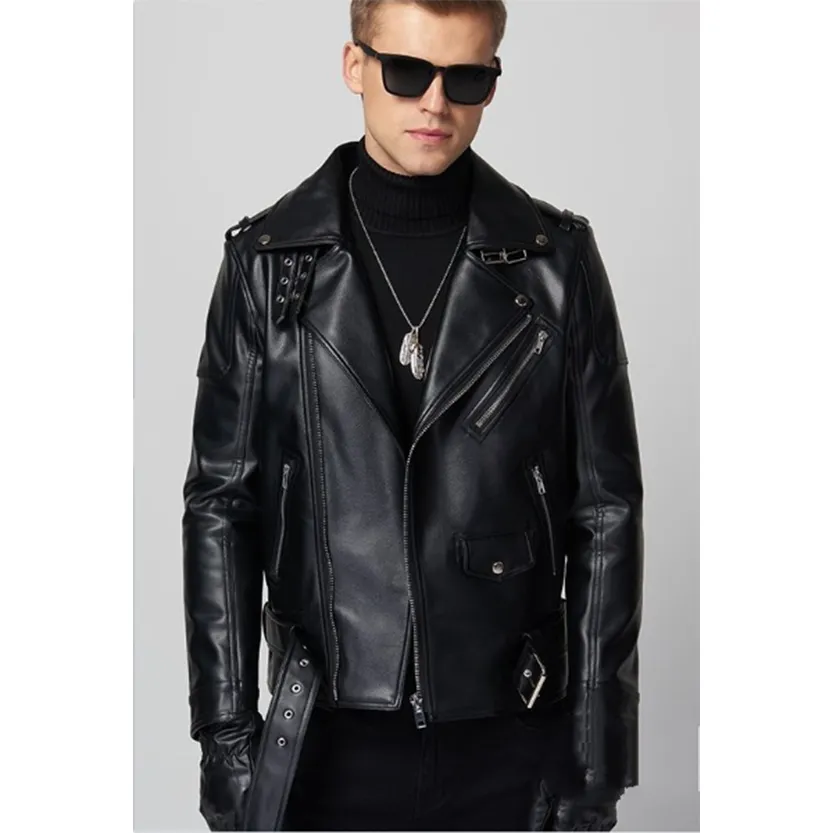 Funki Buys | Jackets | Men's Premium Faux Leather Biker Jacket