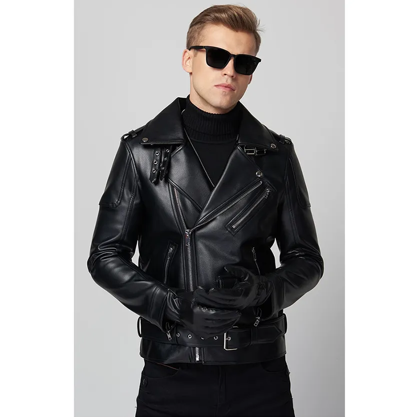 Funki Buys | Jackets | Men's Premium Faux Leather Biker Jacket