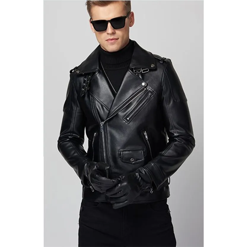 Funki Buys | Jackets | Men's Premium Faux Leather Biker Jacket