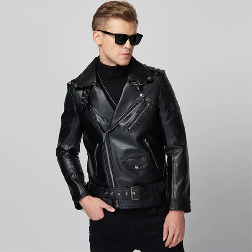 Funki Buys | Jackets | Men's Premium Faux Leather Biker Jacket