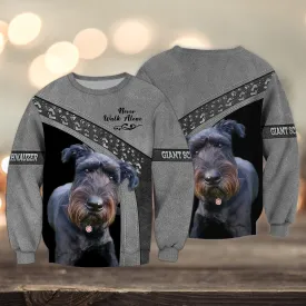 Giant Schnauzer Grey and Pink Never Walk Alone 3D Full Print Sweatshirt