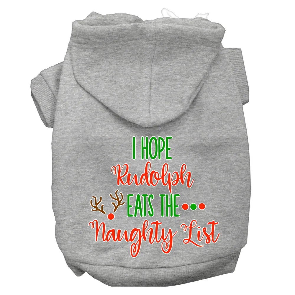 Hope Rudolph Eats Naughty List Screen Print Dog Hoodie Grey Xxl