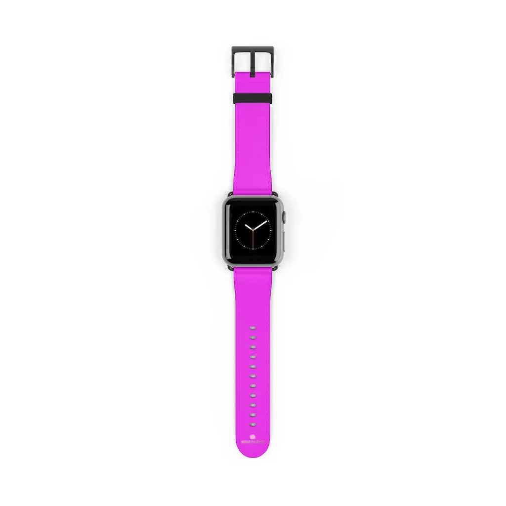 Hot Pink Apple Watch Band, Solid Color 38mm/42mm Minimalist Watch Bands- Made in USA