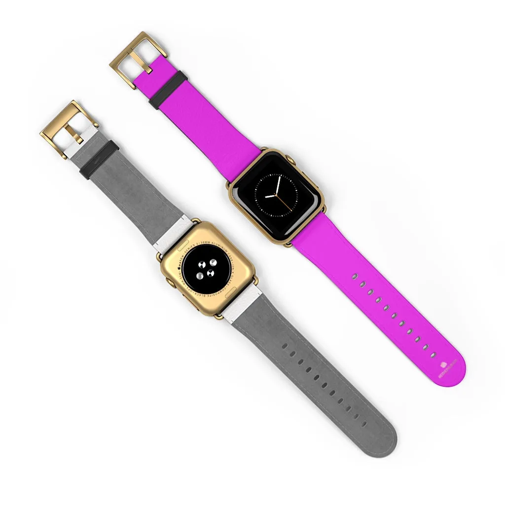 Hot Pink Apple Watch Band, Solid Color 38mm/42mm Minimalist Watch Bands- Made in USA