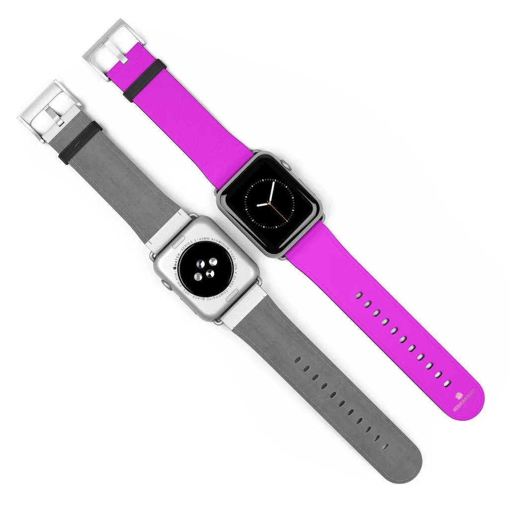 Hot Pink Apple Watch Band, Solid Color 38mm/42mm Minimalist Watch Bands- Made in USA