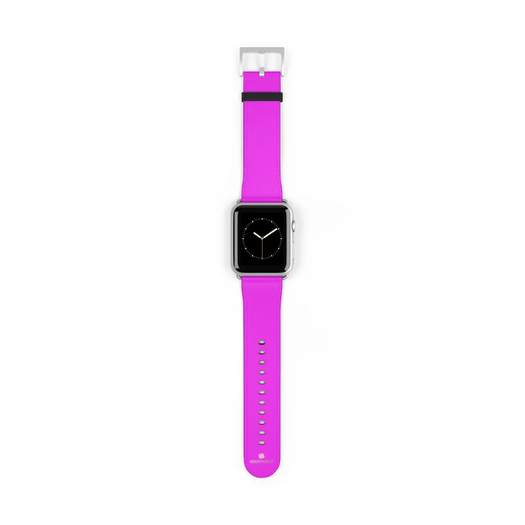 Hot Pink Apple Watch Band, Solid Color 38mm/42mm Minimalist Watch Bands- Made in USA