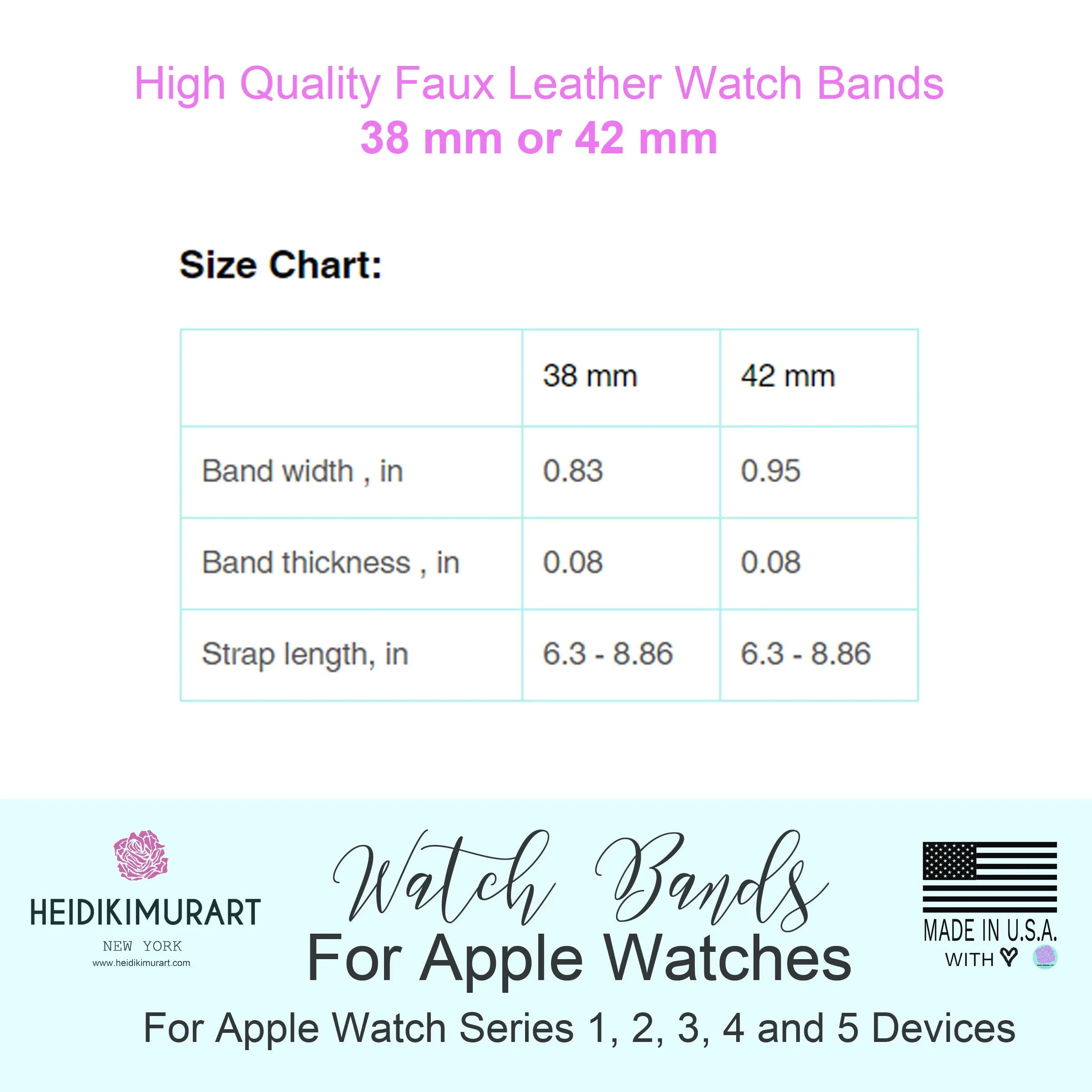 Hot Pink Apple Watch Band, Solid Color 38mm/42mm Minimalist Watch Bands- Made in USA