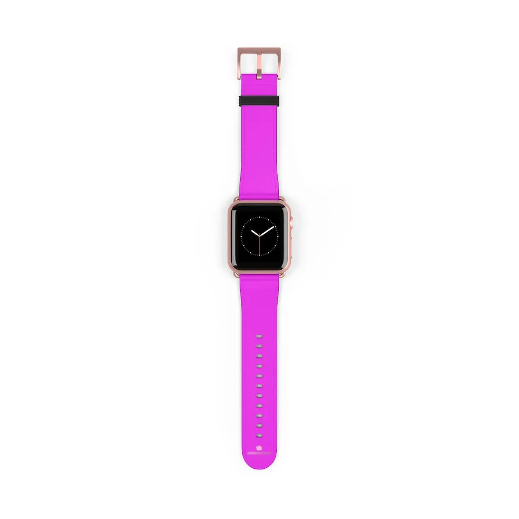 Hot Pink Apple Watch Band, Solid Color 38mm/42mm Minimalist Watch Bands- Made in USA