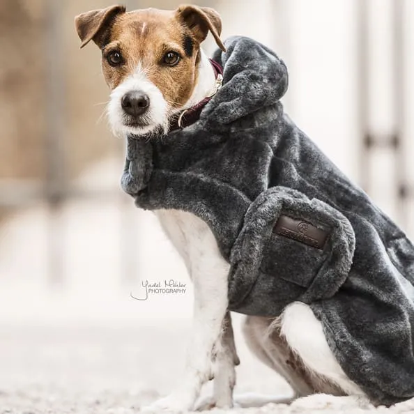 Kentucky Dog Coat Fake Fur Grey