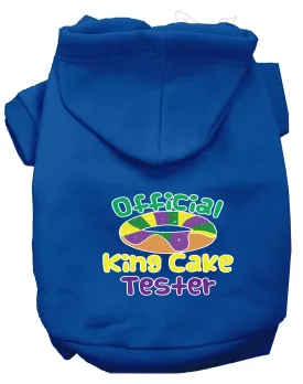 King Cake Taster Screen Print Mardi Gras Dog Hoodie Blue Xl